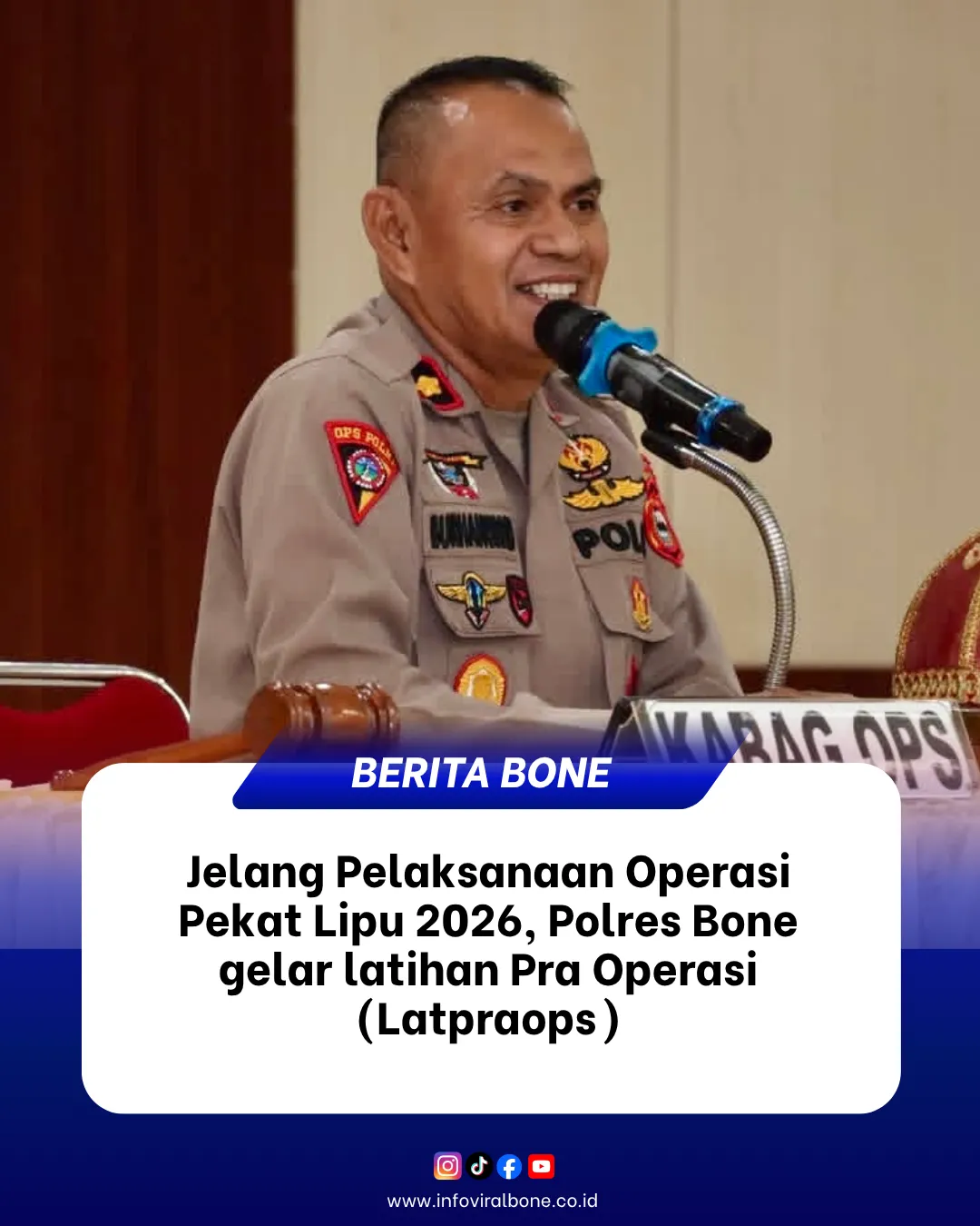 Jelang Operasi Pekat Lipu 2026, Polres Bone Gelar Latihan Pra Operasi