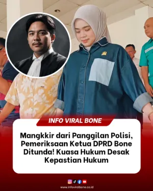 Mangkkir dari Panggilan Polisi, Pemeriksaan Ketua DPRD Bone Ditunda! Kuasa Hukum Desak Kepastian Hukum