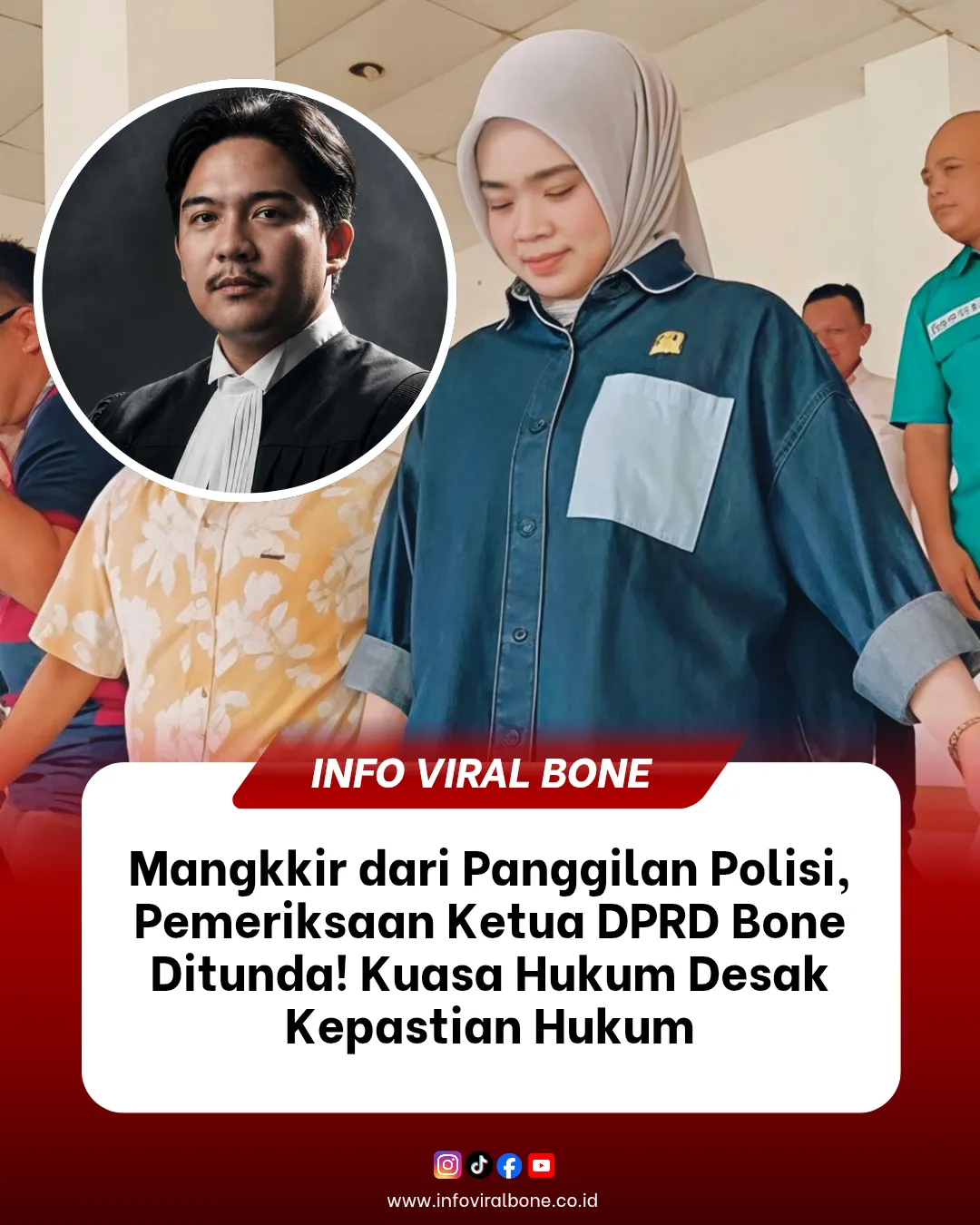 Mangkkir dari Panggilan Polisi, Pemeriksaan Ketua DPRD Bone Ditunda! Kuasa Hukum Desak Kepastian Hukum